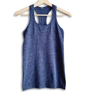 LULULEMON Athletica Navy Blue Marled Athletic Racerback Tank Top Sz 4